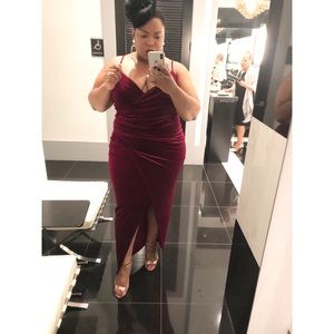 Long Red Velet Dress